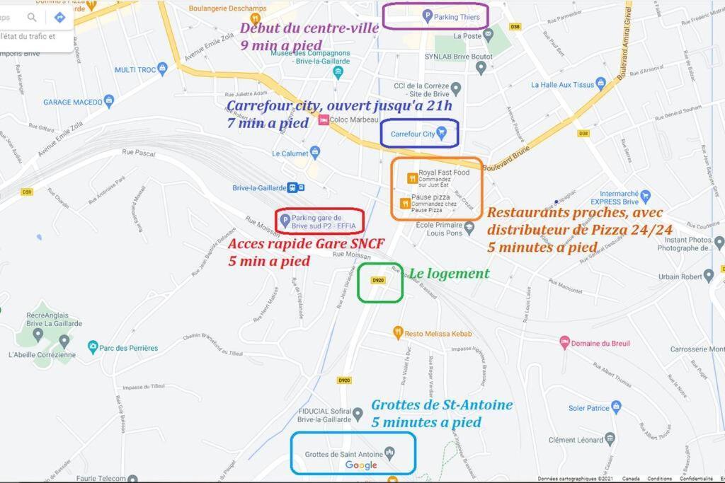 Logement A Brive Avec Terrasse Et Climatisation - Pres De La Gare Et Du Centre-Ville - Wifi Et Stationnement Gratuit Extérieur photo